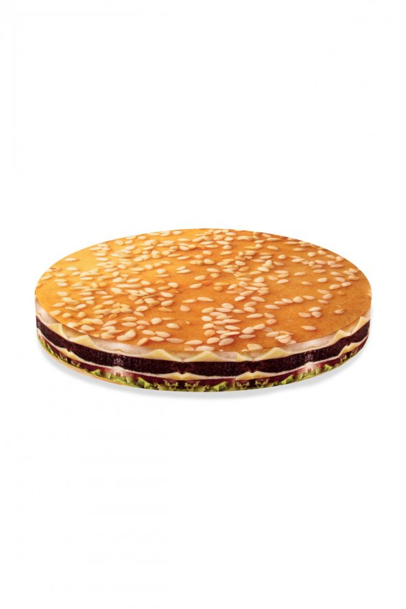 Hamburger Tasarım Daire Yastık Minder 40x40x5 cm ürün görseli 1