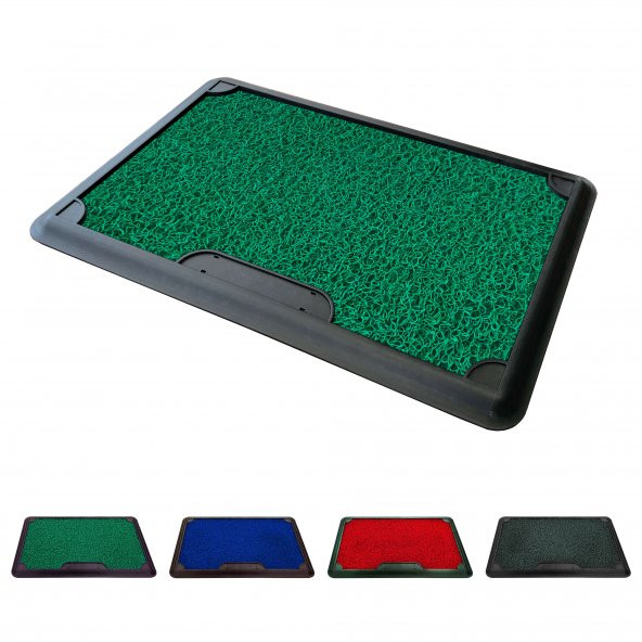 Dezenfektan Havuzlu Kıvırcık Kapı Önü Hijyen Paspas - 45x70 cm - Yeşil - Green ürün görseli 1