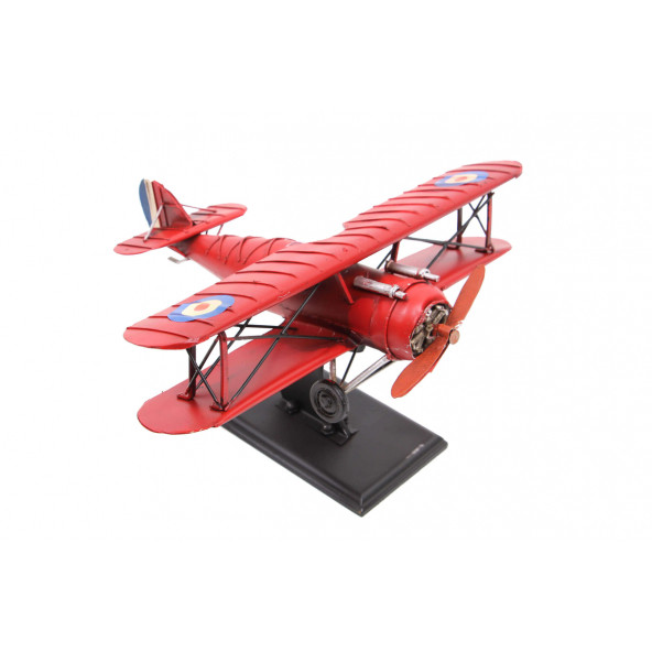 Dekoratif Metal Uçak Çift Kanatlı Standlı 0710E-660 Model-M19 ürün görseli 1