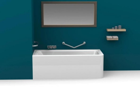 Monavit Engelli Paslanmaz Açılı Tutunma Barı Ø19 Banyo Küvet Tuvalet ürün görseli 1