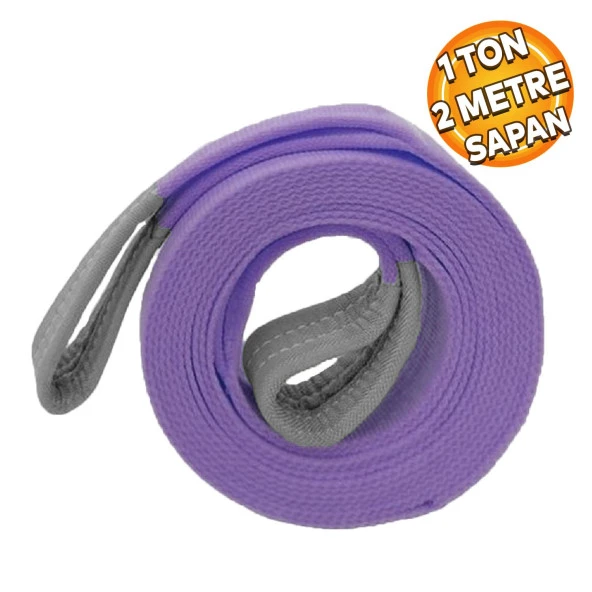 Sapan Polyester Spanzet 1 Ton 2 Metre Mor Sağlam Yük Kaldırma Taşıma İndirme Halat ürün görseli 1
