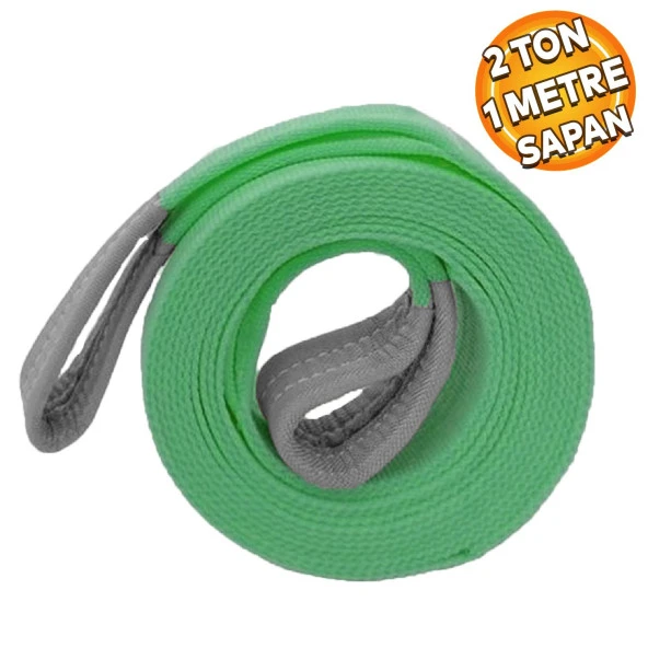 Sapan Polyester Spanzet 2 Ton 1 Metre Yeşil Sağlam Yük Kaldırma Taşıma İndirme Halat ürün görseli 1