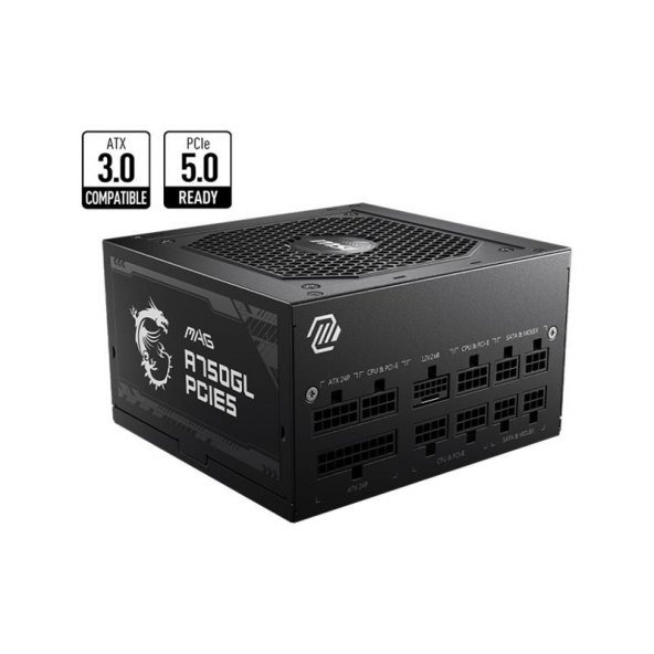 PSU MAG A750GL PCIE5 750W 80+ GOLD FULL MODULAR POWER SUPPLY ürün görseli 1