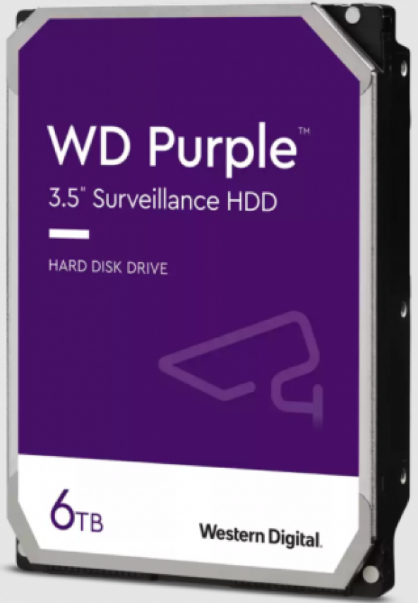 WD Purple 3.5 SATA III 6Gb/s 6TB 64MB 7/24 Guvenlik WD64PURZ ürün görseli 1