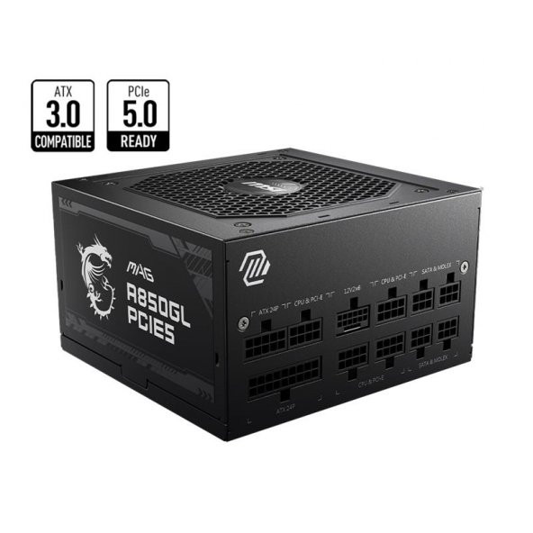 PSU MAG A850GL PCIE5 850W 80+ GOLD FULL MODULAR POWER SUPPLY ürün görseli 1