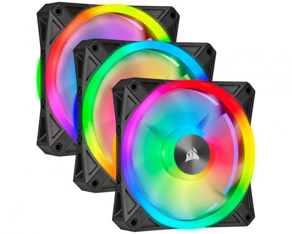 QL Series, WHITE QL120 RGB-CO-9050104-WW-120mm RGB LED Fan, Triple Pack with Lighting Node CORE ürün görseli 1