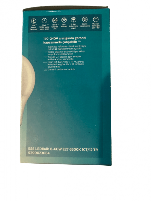 Philips Essential LED Ampul 8W - 60W E27 Beyaz Işık (5 Adet) - Resim 4