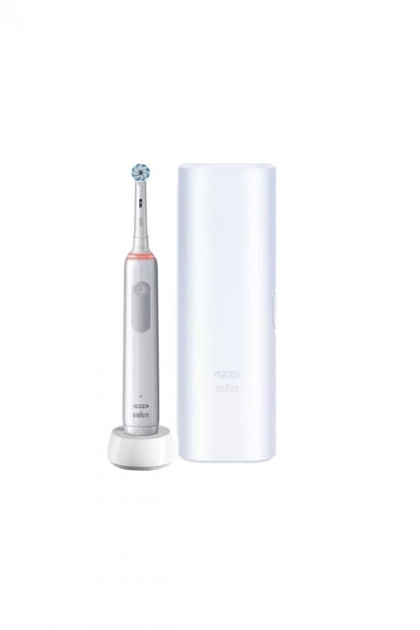 Oral-B Pro 3500 Elektrikli Beyaz Diş Fırçası + Seyahat Kabı ürün görseli 1