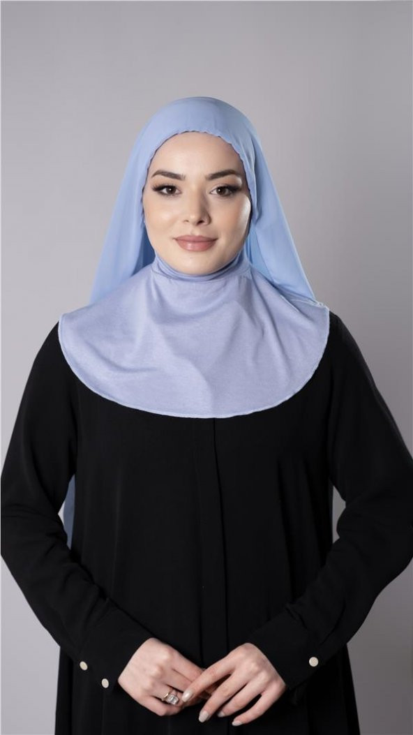 Bebe Mavisi Pratik Hazır Geçmeli Şal Şifon Kumaş Hijab Bone 3009_11 ürün görseli 1