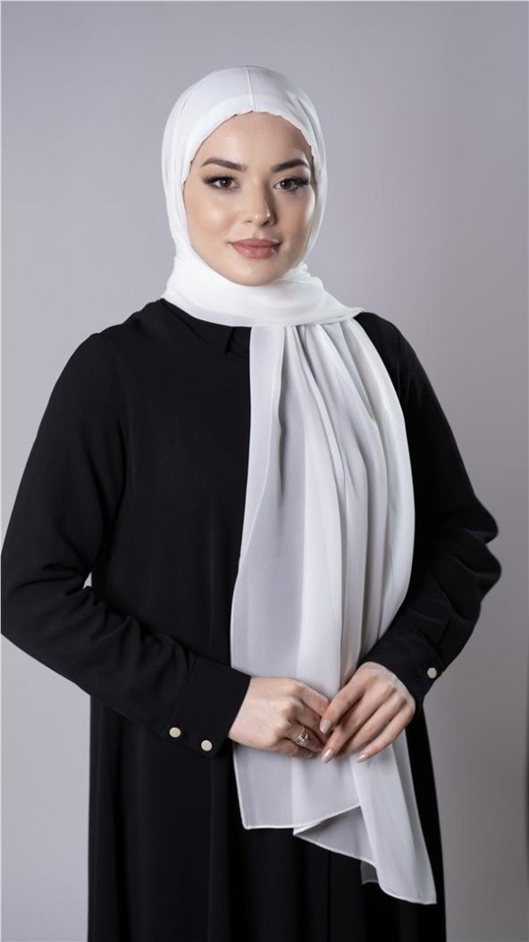 Krem Pratik Hazır Geçmeli Şal Şifon Kumaş Hijab Bone 3009_40 ürün görseli 1