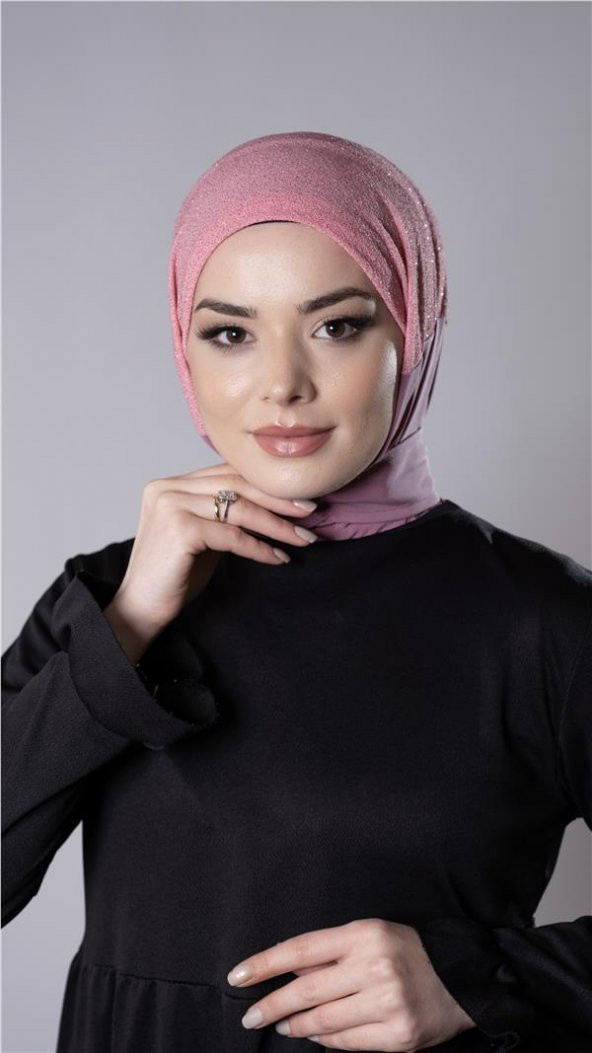 Gül Kurusu Pratik Hazır Geçmeli Tesettür Eşarp Sandy Kumaş Arkadan Çıtçıtlı 2206_18 ürün görseli 1