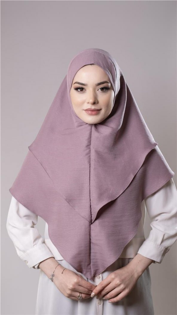 Violet Pratik Hazır Geçmeli Tesettür Eşarp Pamuk Caz Kumaş Çift Katlı Düz Hijab 2303_21 ürün görseli 1
