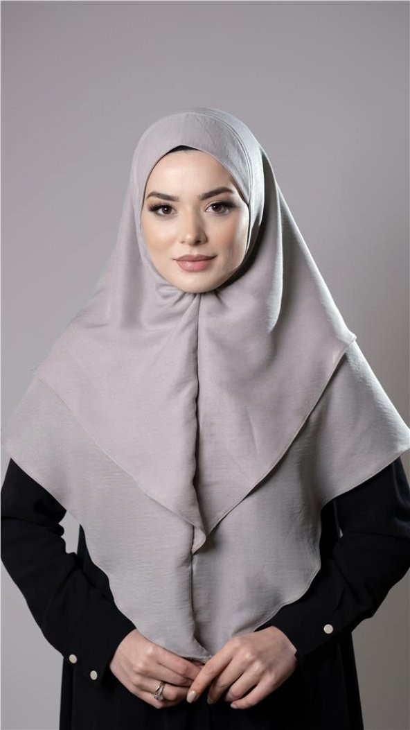 Taş Pratik Hazır Geçmeli Tesettür Eşarp Pamuk Caz Kumaş Çift Katlı Düz Hijab 2303_46 ürün görseli 1
