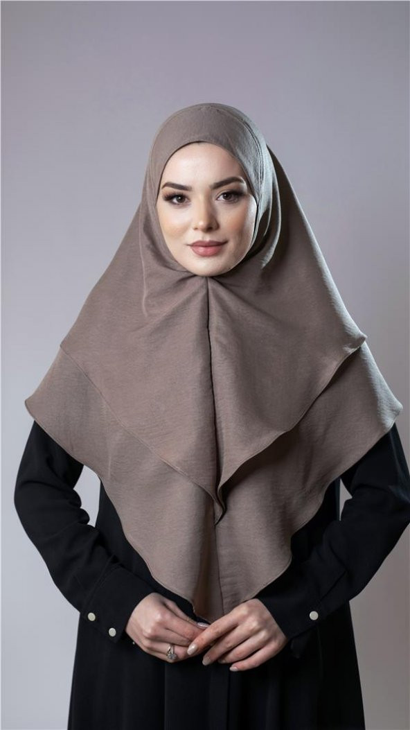Vizon Pratik Hazır Geçmeli Tesettür Eşarp Pamuk Caz Kumaş Çift Katlı Düz Hijab 2303_10 ürün görseli 1