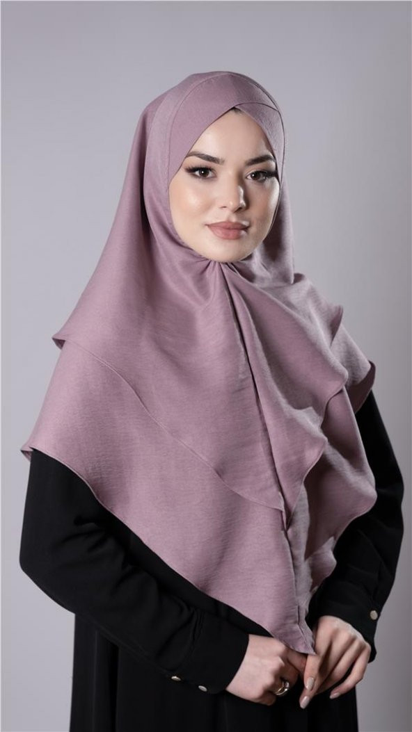 Violet Pratik Hazır Geçmeli Tesettür Eşarp Pamuk Caz Kumaş Çift Katlı Çapraz Hijab 2304_21 ürün görseli 1