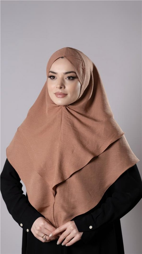 Yavru Ağzı Pratik Hazır Geçmeli Tesettür Eşarp Pamuk Caz Kumaş Çift Katlı Çapraz Hijab 2304_35 ürün görseli 1