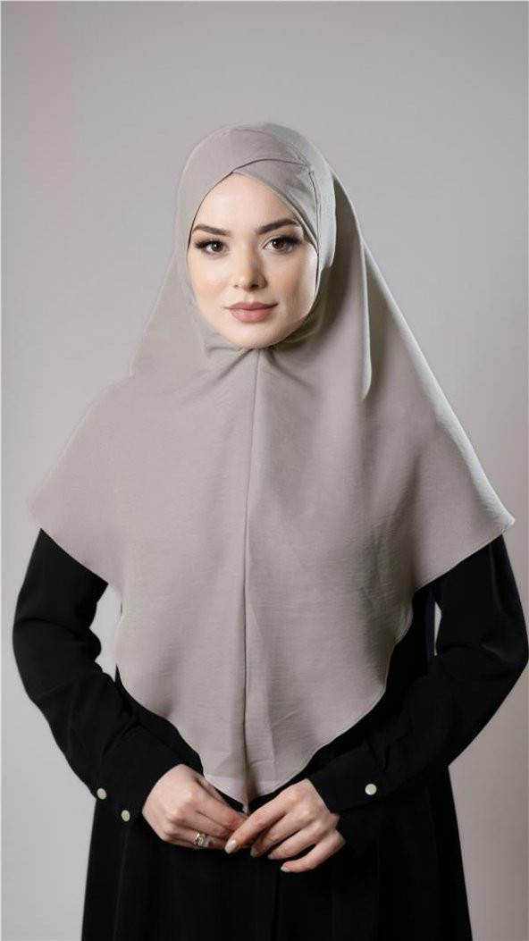 Taş Pratik Hazır Geçmeli Tesettür Eşarp Pamuk Caz Kumaş Tek Katlı Çapraz Hijab 2305_46 ürün görseli 1