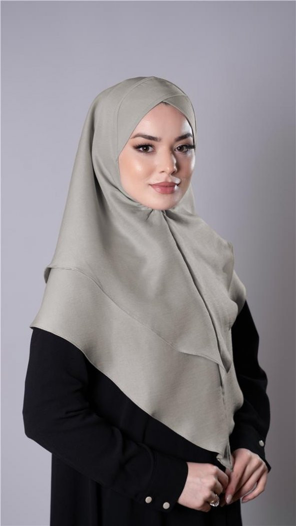 Taş Pratik Hazır Geçmeli Tesettür Eşarp Pamuk Caz Kumaş Çift Katlı Çapraz Hijab 2304_46 ürün görseli 1