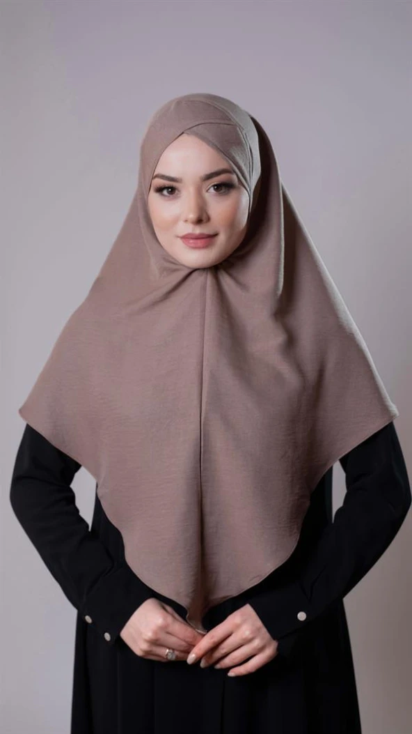 Vizon Pratik Hazır Geçmeli Tesettür Eşarp Pamuk Caz Kumaş Tek Katlı Çapraz Hijab 2305_10 ürün görseli 1
