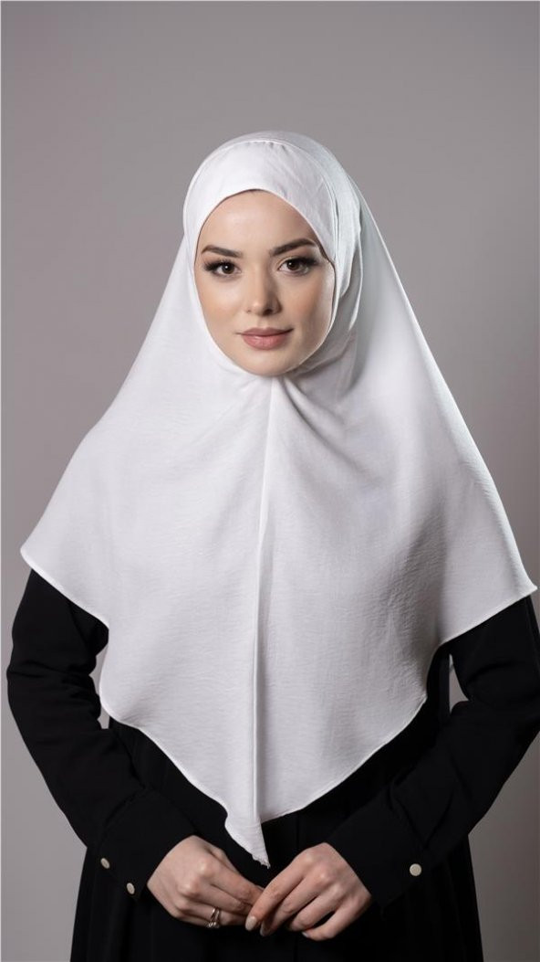 Krem Pratik Hazır Geçmeli Tesettür Eşarp Pamuk Caz Kumaş Düz Hijab 2306_40 ürün görseli 1