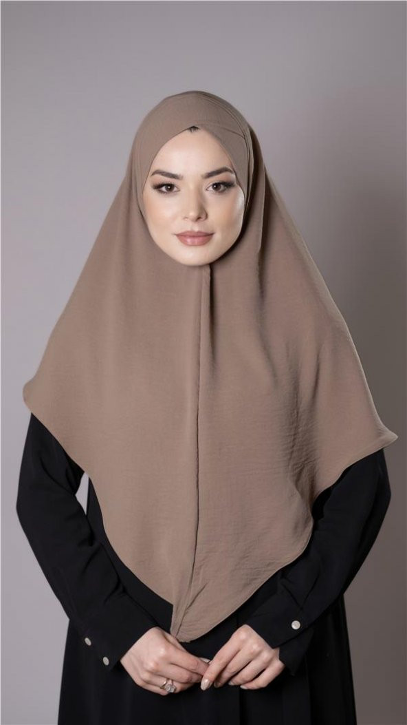 Yavru Ağzı Pratik Hazır Geçmeli Tesettür Eşarp Aerobin Kumaş  Çapraz Hijab 2307_35 ürün görseli 1