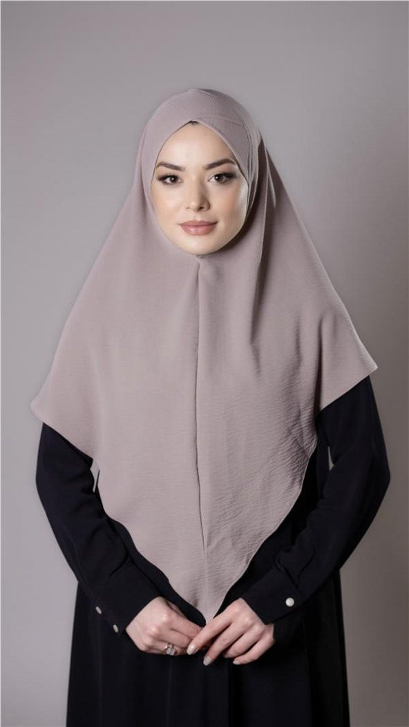 Taş Pratik Hazır Geçmeli Tesettür Eşarp Aerobin Kumaş  Çapraz Hijab 2307_46 ürün görseli 1