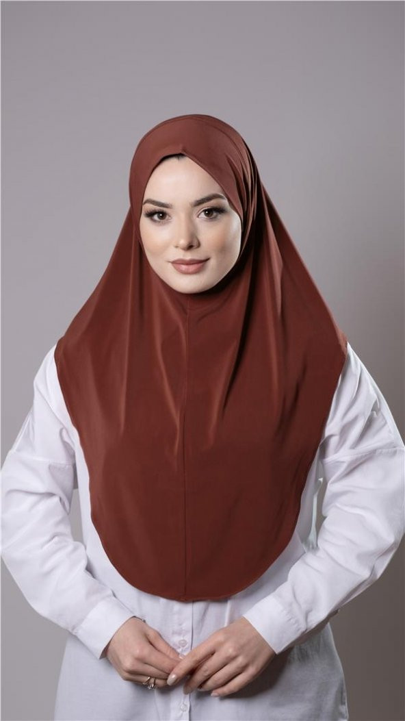 Kiremit Pratik Hazır Geçmeli Tesettür Eşarp Sandy Kumaş Düz Hijab 2308_05 ürün görseli 1