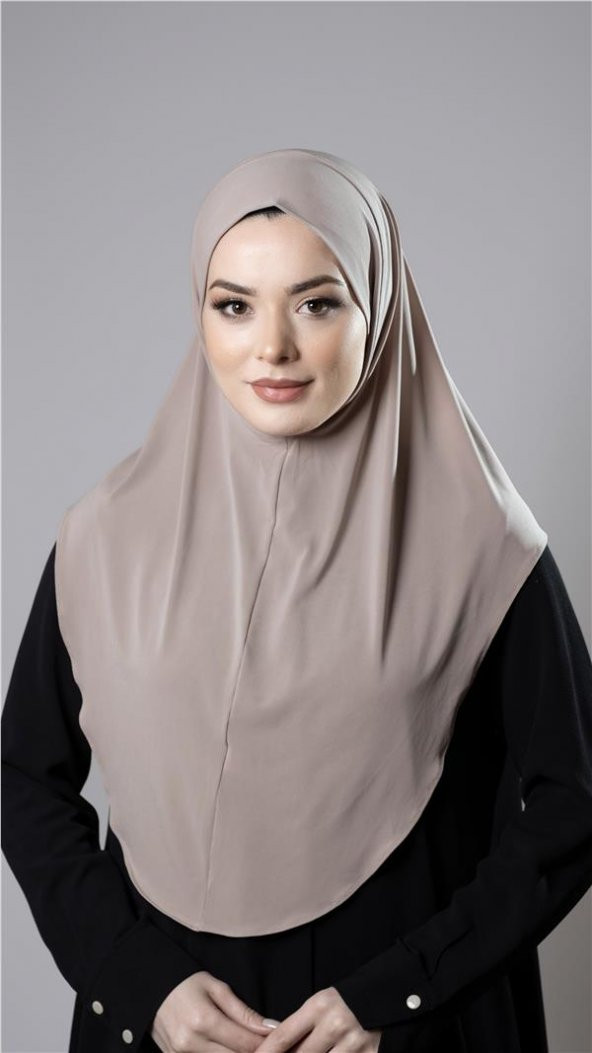 Sütlü Kahve Pratik Hazır Geçmeli Tesettür Eşarp Sandy Kumaş Düz Hijab 2308_26 ürün görseli 1