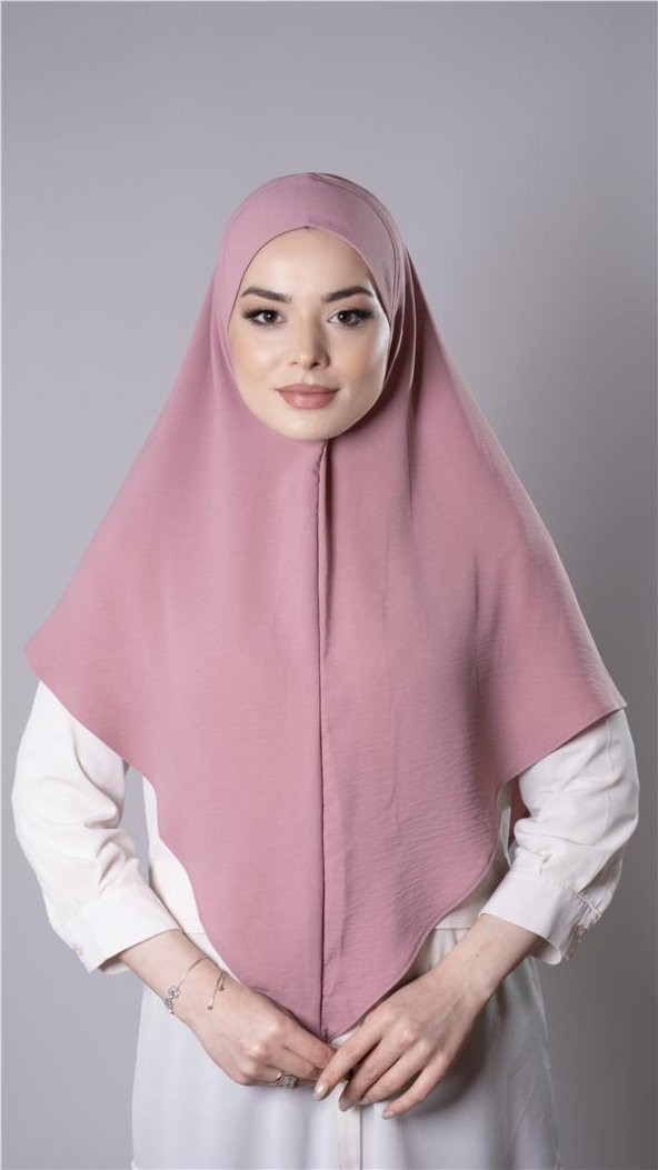 Gül Kurusu Pratik Hazır Geçmeli Tesettür Eşarp Aerobin Kumaş Düz Hijab 2309_18 ürün görseli 1