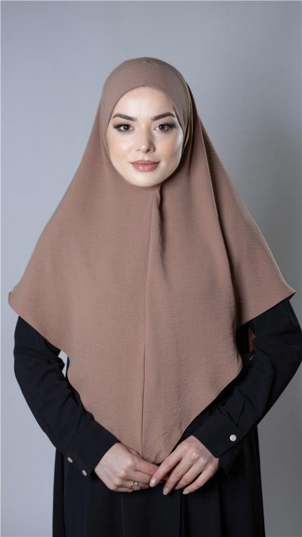 Taba Pratik Hazır Geçmeli Tesettür Eşarp Aerobin Kumaş Düz Hijab 2309_33 ürün görseli 1