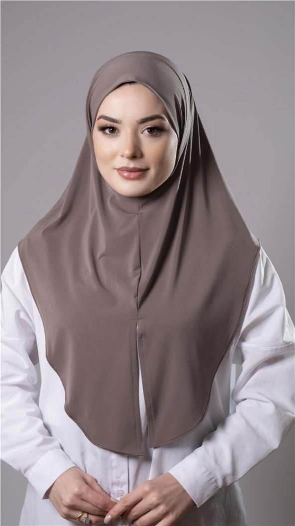 Vizon Pratik Hazır Geçmeli Tesettür Eşarp Sandy Kumaş Yırtmaçlı Düz Hijab 2310_10 ürün görseli 1