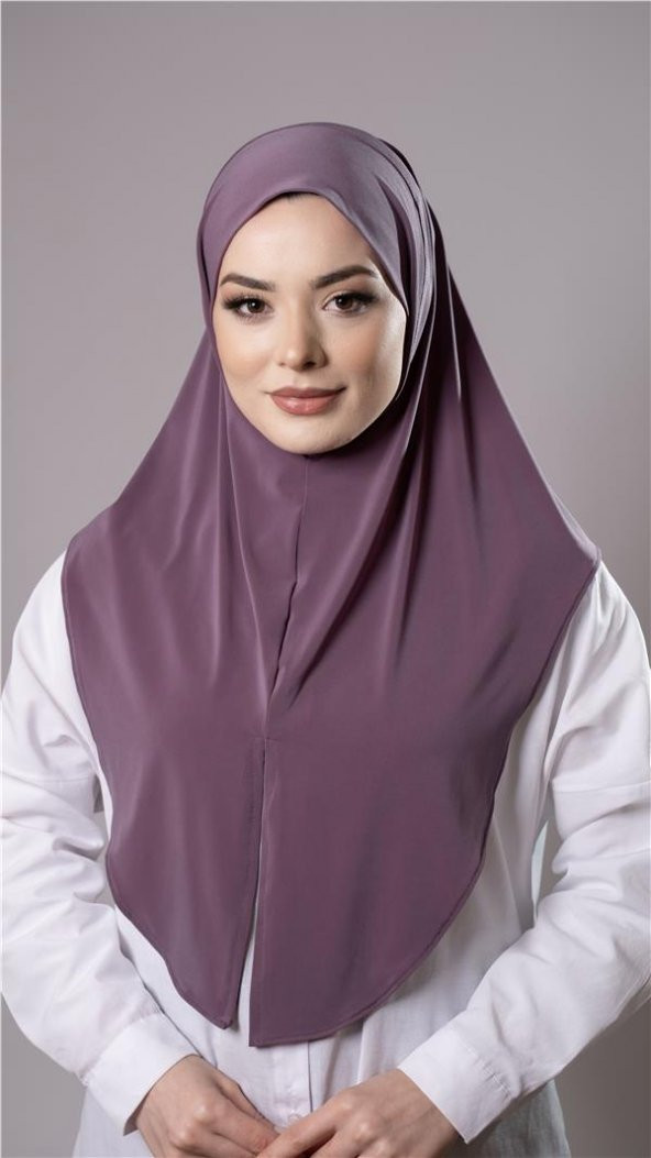 Violet Pratik Hazır Geçmeli Tesettür Eşarp Sandy Kumaş Yırtmaçlı Düz Hijab 2310_21 ürün görseli 1