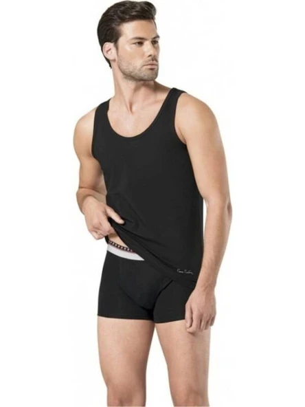 Erkek Stretch Atlet Boxer Takım Siyah 3lü ürün görseli 1