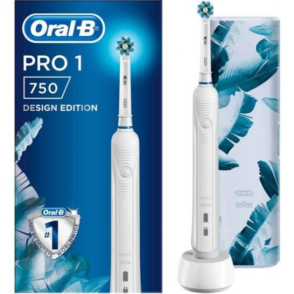 Oral-B Pro 1 750 Beyaz + Seyahat Kabı Şarj Edilebilir Diş Fırçası ürün görseli 1