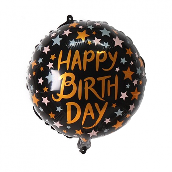 F BALON YILDIZ HAPPY SİYAH ürün görseli 1