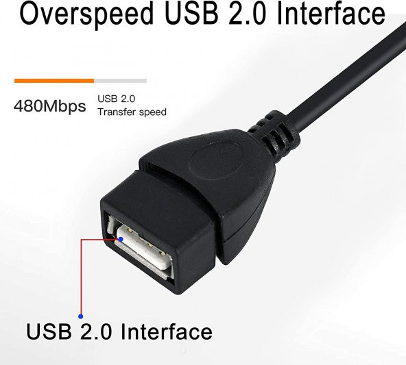 Mini Usb Otg Kablosu - Usb A Dişi - Mini Usb B 5 Pin Erkek Adaptör Kablosu ürün görseli 1