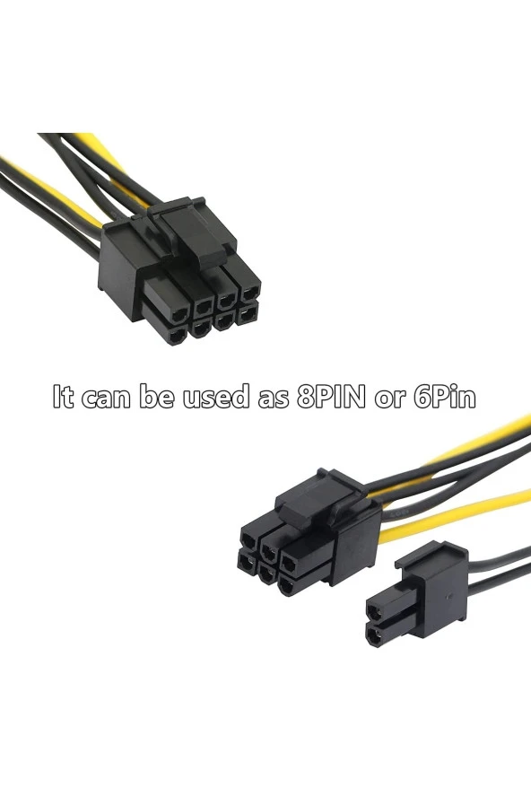 8 Pin - 2xsata 15 Pin Sata Güç Kablosu (sata - 8 Pin Pcıe) Ekran Kartı Power Kablosu 8pin Sata 6pin ürün görseli 1
