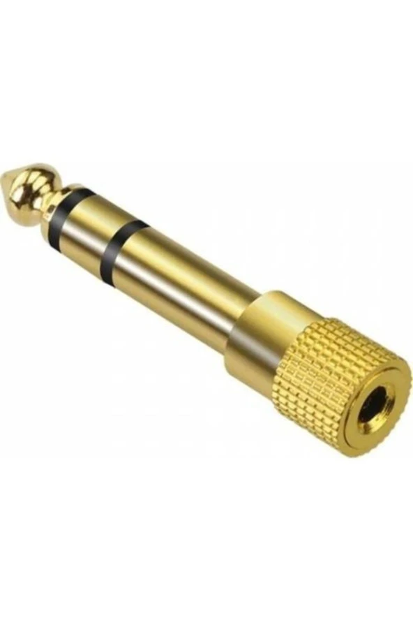 6.3 3.5  Uyumlu Çevirici Stereo Jak Adaptörü 6.35mm To 3.5 Mm. Erkek Dişi ürün görseli 1