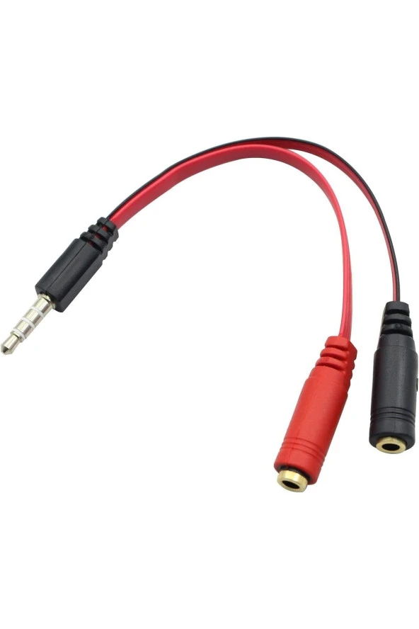 Kulaklık Mikrofon Birleştirici Kablo Aparat 3.5mm Erkek 2x3.5mm Dişi Kulaklık Mic Audio Y Splitter ürün görseli 1