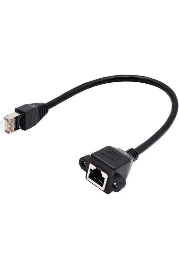 Panel Tipi Dişi Erkek Vidalı Cat 6 Ethernet Ağ Uyumlu Rj45 Panel Montajlanabilir Uzatma Kablosu ürün görseli 1