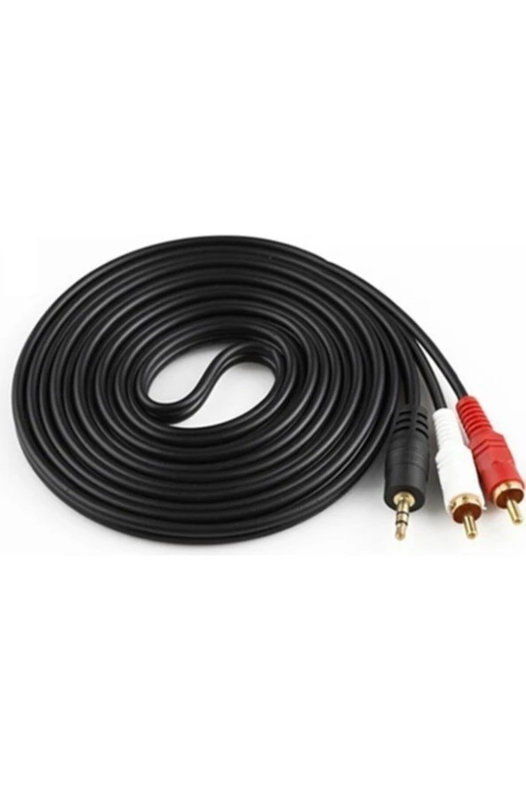 3 Metre Stereo Lale Kablo 3.5 Mm Stereo 2 Rca Ses Sistemi Kablosu Aux 3 Mt ürün görseli 1