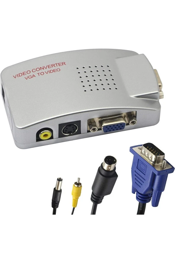 Vga To Video Converter Vga Rca Adaptörü Kompozit Vga Video S-video Dönüştürücü Vga Dan Rca ürün görseli 1