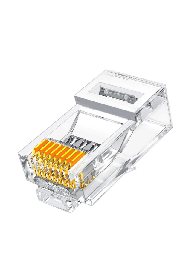 Rj45 Cat6 Konnektör 100 Adet 8p8c Ethernet Jakı Rj45 Cat6 Konnektör Ethernet Kablo Sıkma Uç Rj45 Fiş ürün görseli 1