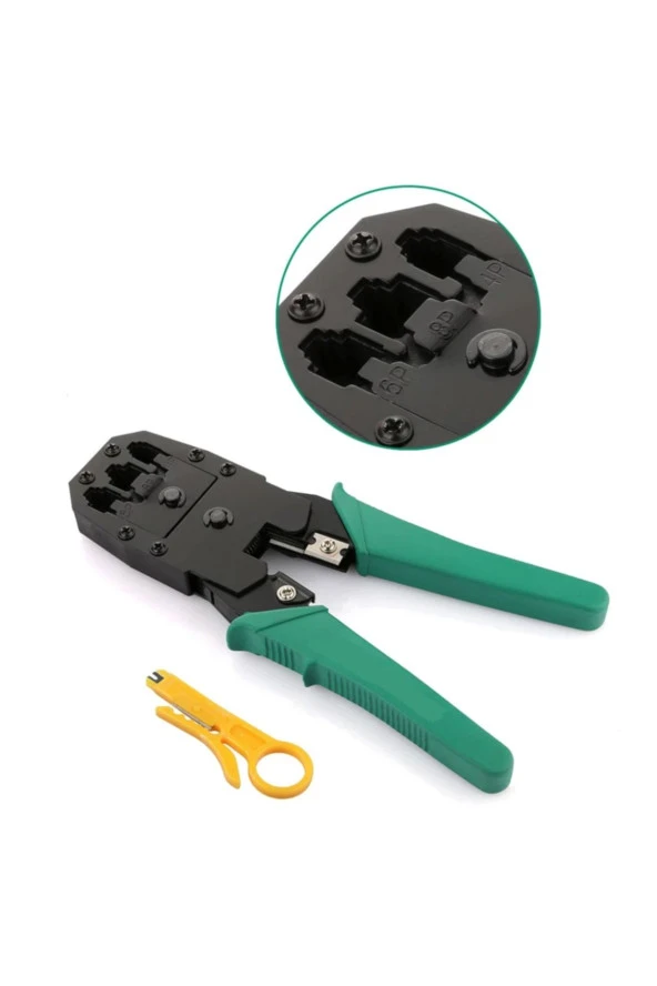 Rj 45 Pensesi Rj45 Rj11 Rj12 Universal Sıkma Pensesi 3lü Konnektör Pense Internet Kablo Soyucu Crimp ürün görseli 1