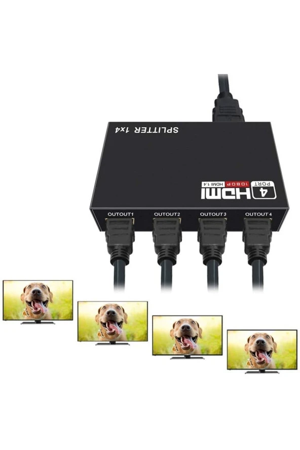 4 Port Hdmi Çoğaltıcı Hdmı Splitter 1 Giriş 4 Çıkış Hdmi Çoklayıcı 4 Ekran Full Ultra Hd 1080p ürün görseli 1