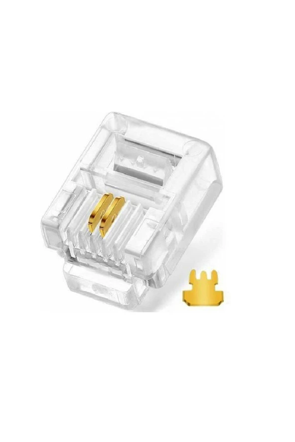 100 Adet Rj 11 2pin Jak 6p2c Telefon Kablosu Için Konnektör 100 Adet Cat3 Plug Rj11 ürün görseli 1
