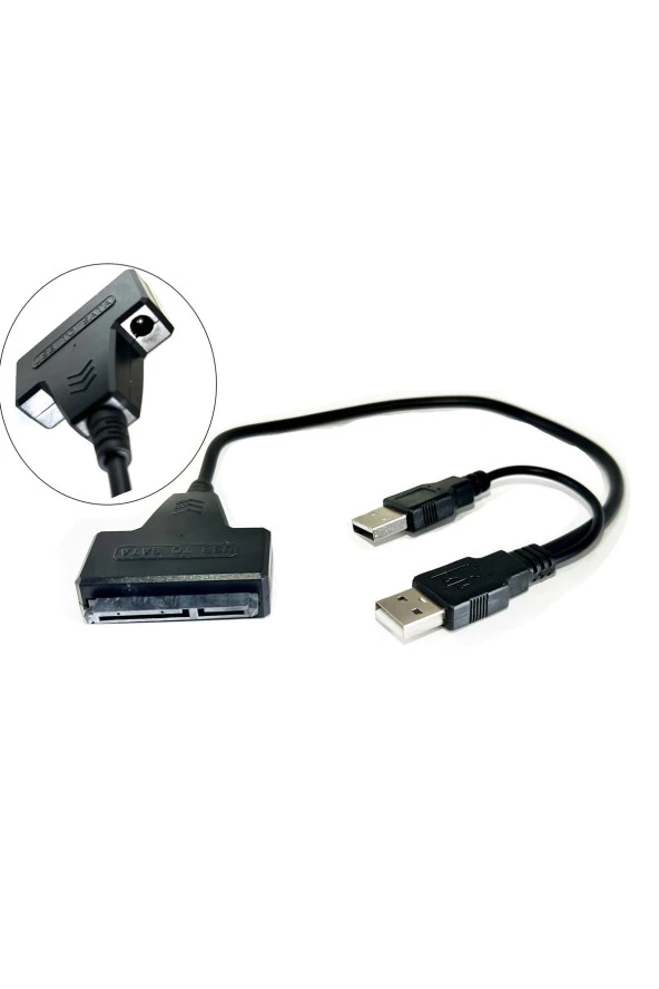 Usb 2.0 Sata 2.5/3.5 Inç Ssd Hdd Adaptör Destekli Sata Usb Çevirici Kablo 22 Pin Sata ürün görseli 1