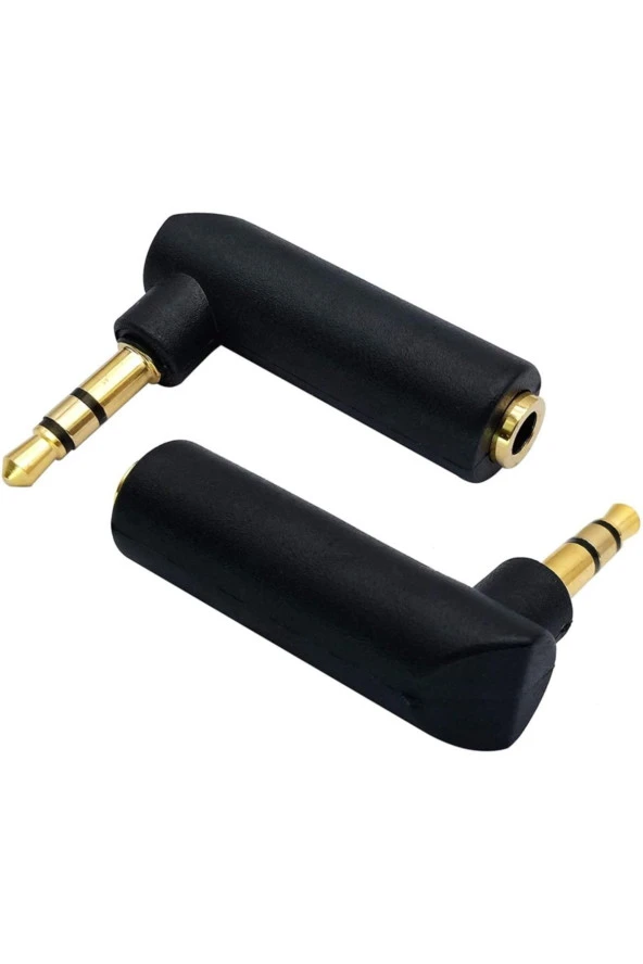 3.5mm Stereo L Aparat 3.5 Mm Stereo 90 Derece Sağ Açılı Çevirici Jak Dişi Erkek L 3 Boğumlu ürün görseli 1
