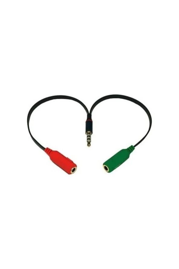 Kulaklık Mikrofon Birleştirici Kablo 3.5 Mm Erkek To 2 X 3.5 Mm Stereo Headphone ürün görseli 1