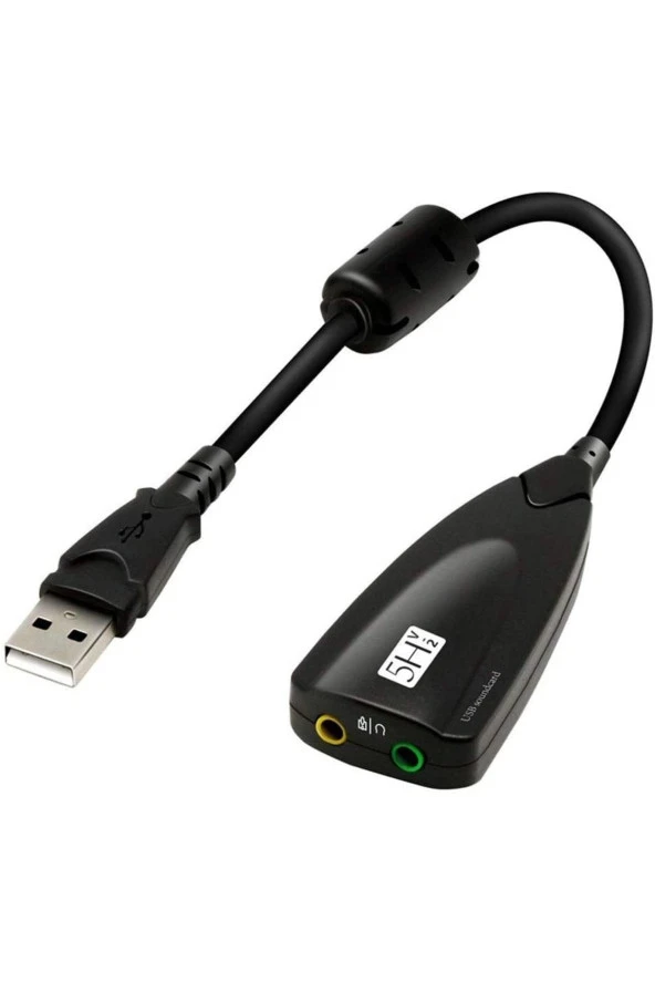 Kablolu Usb Ses Kartı 5hv2 Sound Tak Kullan Kulaklık Mikrofon Çıkışı Harici Ses Kartı ürün görseli 1